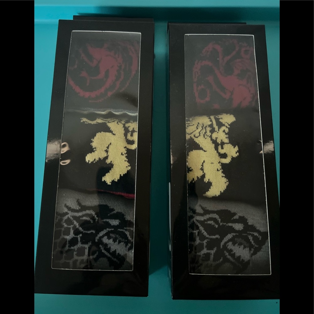 2 Packs of Game of Thrones 3-Pair Crew Socks, New, Shoe Size 6-12